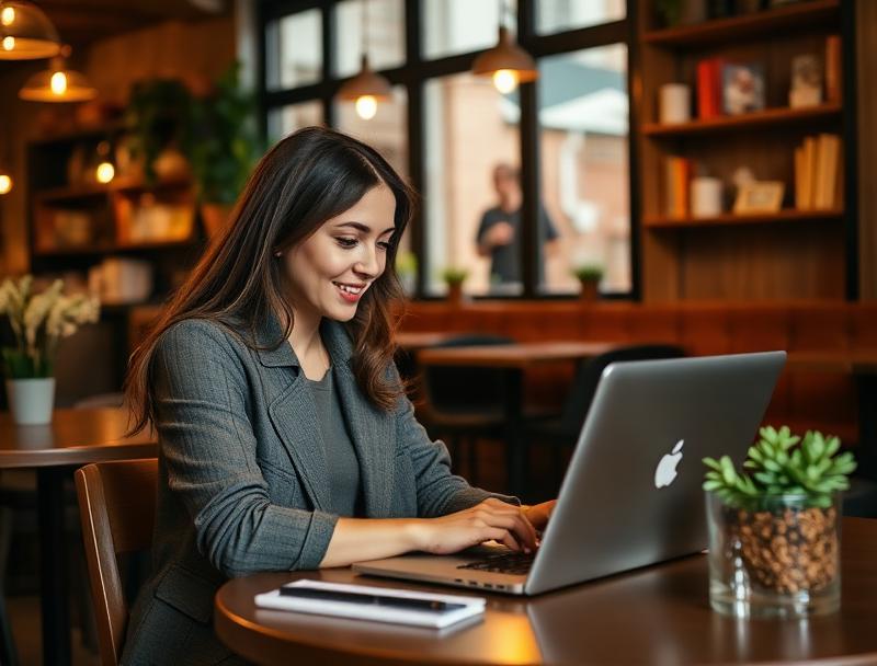 Solo entrepreneur with laptop